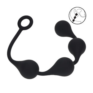 Waterdrop Siliconen Anale Ballen - L - 40mm - Zwart