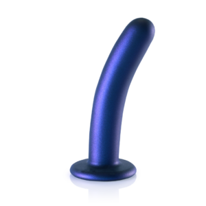 Zachte Silicone G-Spot Dildo - 6'' / 14,5 cm - Metallic Blauw