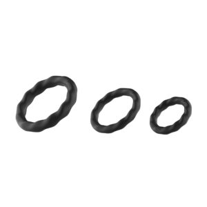 Silicone Cock Ring Set - 23 cm - 30 cm - 37 cm - Black